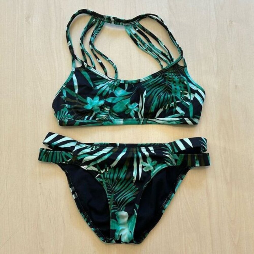 JAG • bikini • small • dark navy & green • like new•18